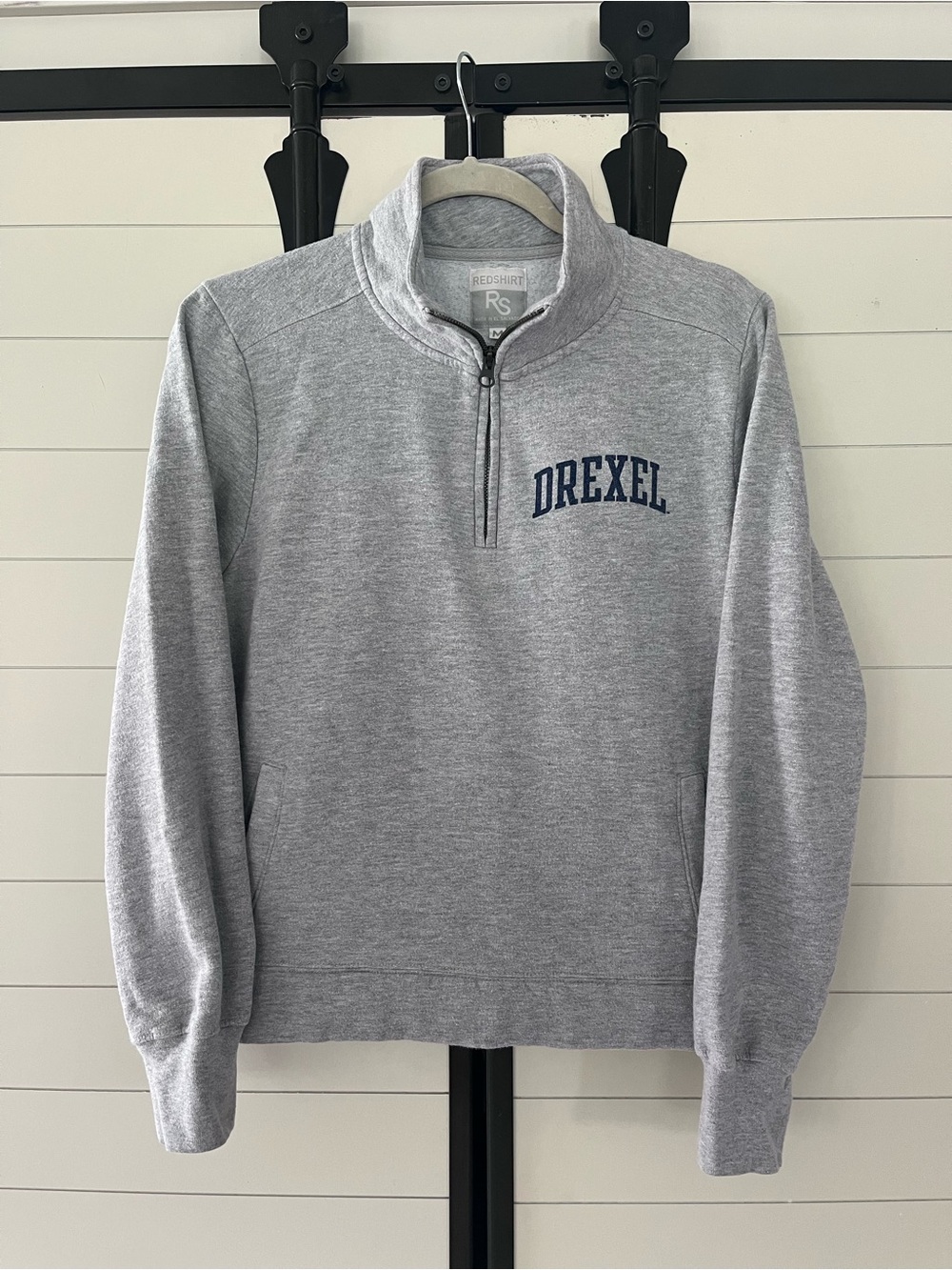 Drexel Grey Quarter-Zip Pullover Sweatshirt - Womens Medium -College Fan Apparel